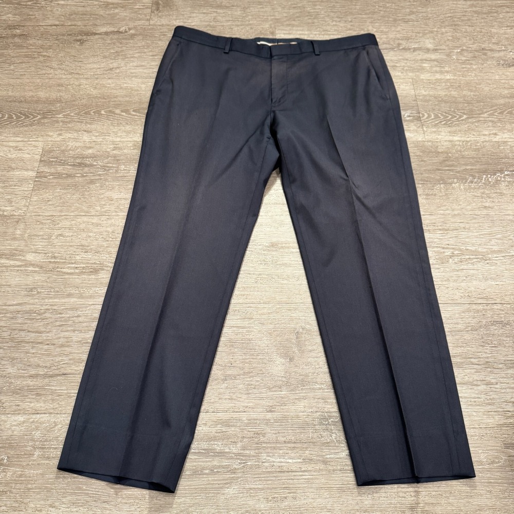 Hugo Boss Pants Mens 38 Blue Wool Pleated Slacks Trousers Business Wool 38x27